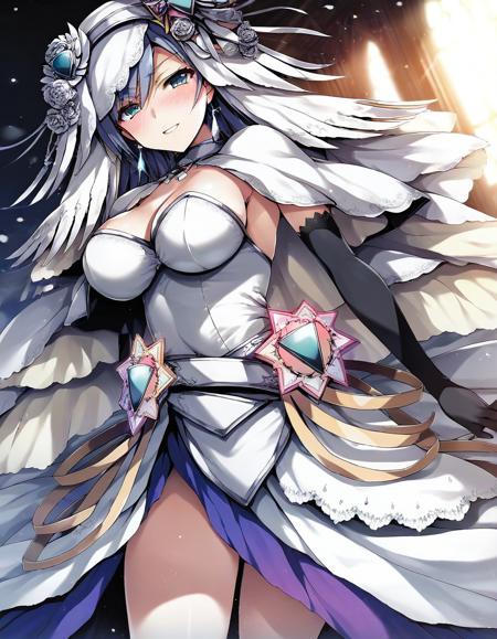  wedding_(duel_masters),white dress, hair between eyes