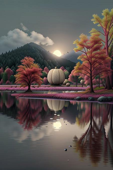 Close up of halloween pumpkin on a wooden wet table in a dark rainy and misty forest at night. The trees are black. The fullmoon appears behind the dark clouds behind the trees and the blue moonlight blends in with the misty atmosphere. 8k render ensuring crisp and clear details with realistic shadows, reflections and vivid and vibrant colors. <lora:aidmaHyperrealism:0.5> aidmaHyperrealism, extremely high-resolution details, photographic, realism pushed to extreme, fine texture, incredibly lifelike, <lora:ImageUpgraderV2:0.5> detailmaximizer, easynegative, c4d, blender, raytracing, unreal engine 5, render 3d, OverallDetail