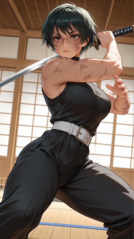 Maki Zenin - Post Shibuya - Jujutsu Kaisen Pony/Illustrious Maki - Scarred - Illu