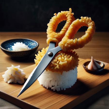 SSTP tempura sushi no humans knife
