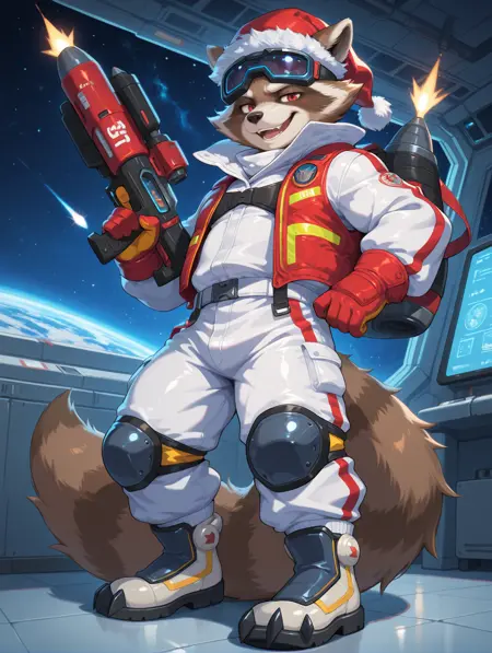 Marvel Rivals Skin Series-Rocket Raccoon | 漫威争锋皮肤系列-火箭浣熊 『Illustrious』 - ChristmasSkin Illustrious