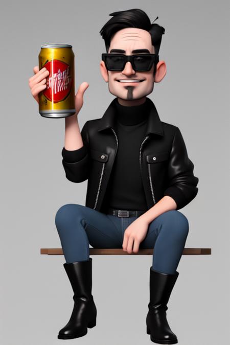 Deanmccoppin,  1guy,  black turtleneck,  black jacket,  , sunglasses,  facial  hair,  sitting,  at pub,  holding a beer can,  boots,  best quality:1.2),  smirk,  masterpiece,  highness,  perfect face,  perfect picture,  detailed eyes,  sharp focus,  ,  slim man, <lora:EMS-50964-EMS:1.000000>