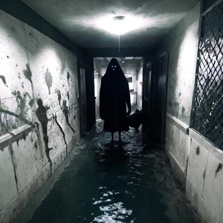 ((realistic)), <lora:UnsettlingImages:0.7>, UnsettlingImages, creepy, monster, shadow people, dark, dark, night, flooded mall