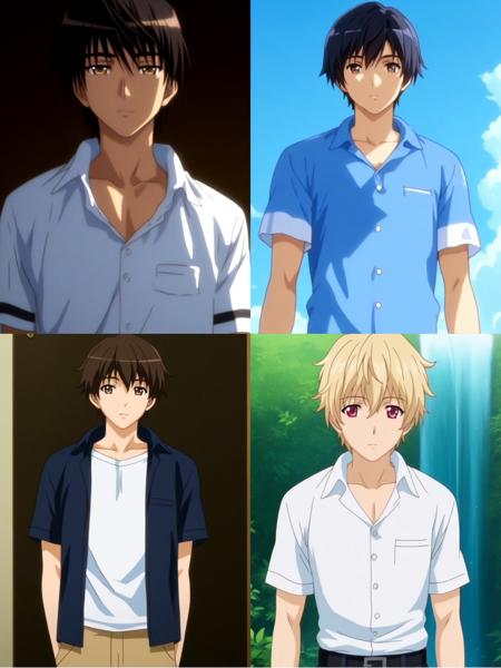 Hentai Anime Protagonists: Haruomi Shiki, Kaito Kusakari, Tomoya Mochizuki & Naoki Shindou V1