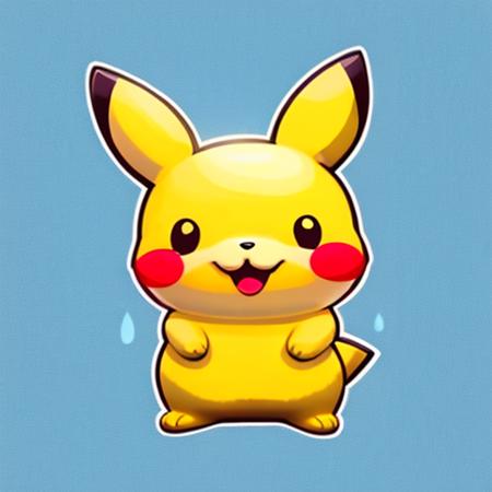 sticker,pikachu, simple background,