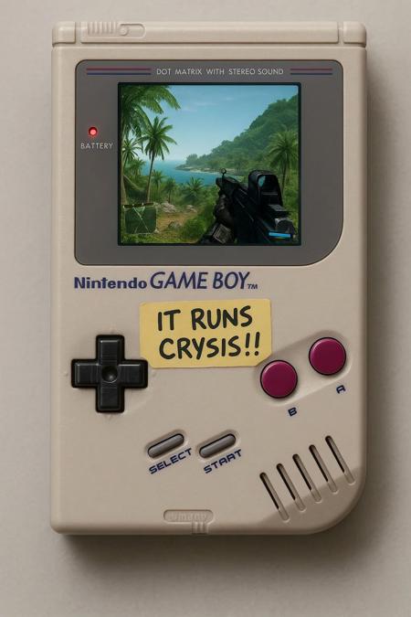 A game boy running Crysis
