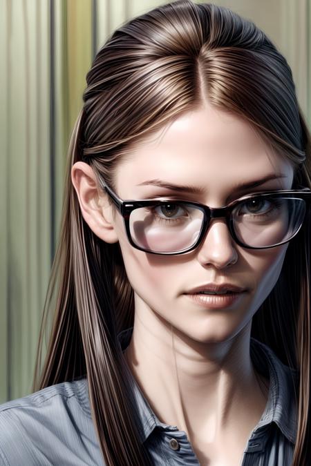 <lora:add_detail:1>,  <lora:GoodHands-vanilla:1>, <lora:chyler-04:1> chyler leigh, long hair, glasses