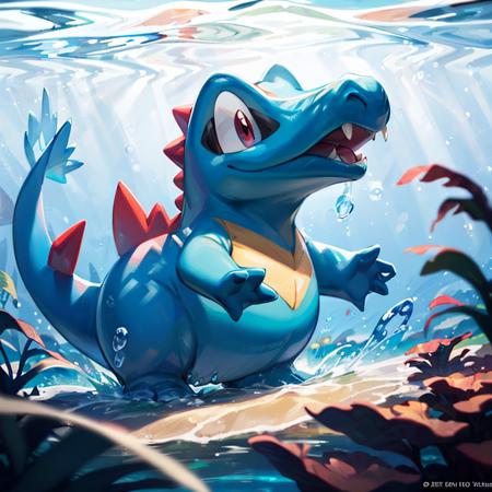 centered, award winning photo, (looking at viewer:1.2), |  Totodile_Pokemon, |underwater, bubbles, | bokeh, depth of field, cinematic composition, | <lora:Totodile_Pokemon_Anime:0.8>