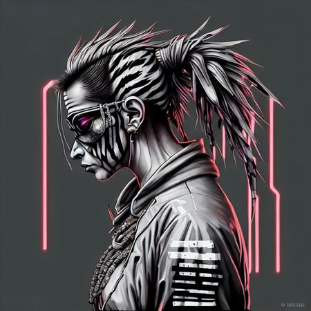 a picture of a (Zebra:1.1) cyberpunk