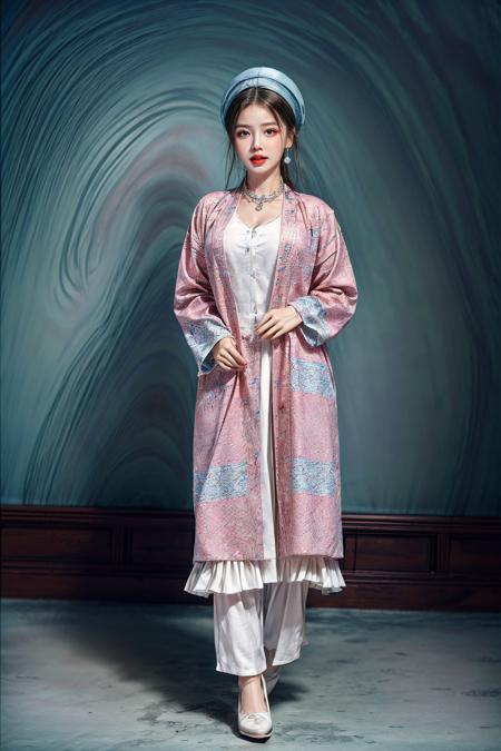(8k, RAW photo, best quality, masterpiece:1.2),((beautiful cg model face:1.3)),(photorealistic:1.2),((best quality)) ,ultra high res, extremely detailed CG unity 8k wallpaper, cinematic lighting, ((wide viewing angle)),
(full body:1.8), (1girl, white hair, short hair, big breasts:1.6), (((wearing NhatBinh, round hat, wearing coat pink))), Ha Long Bay background,
<lora:NhatBinh:1>, <lora:add_detail:2>, <lora:BeautyNwsjMajic2:0.8>, <lora:Amee_V12:0.6>,, masterpiece,ultra realistic,32k,extremely detailed CG unity 8k wallpaper, best quality, earrings ,necklace ,bracelets , vibrant colors,gorgeous light and shadow , High ponytail