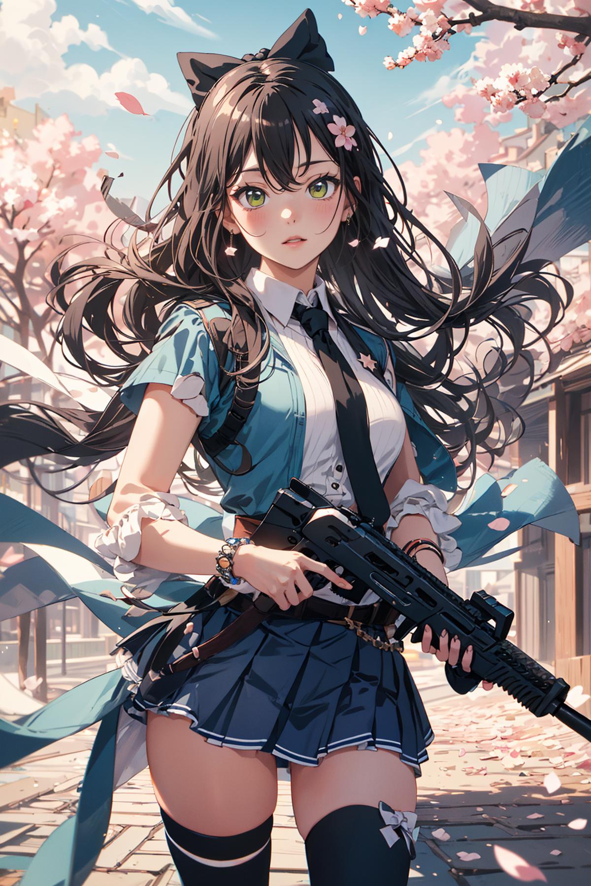 [OpenPose + Lineart] Holding gun image by Tokugawa