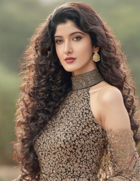 hires headshot photo of shanaya kapoor woman, curls, studio quality,  wearing high neck indian dress, outdoors  <lora:Shanaya_KapoorSDXL_LoRA:1>