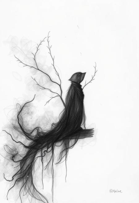 But seek no haven in my shadow., [(Graphite drawing on cotton paper:1.20) ::0.30], (Nuanced composition with beautiful details), [sketched elegance, intricate lines], a stunning graphite drawing on rough 100% cotton paper, featuring a nuanced and beautiful composition with sketched elegance and intricate lines that captivate the viewer with its delicate beauty and artistic sophistication
