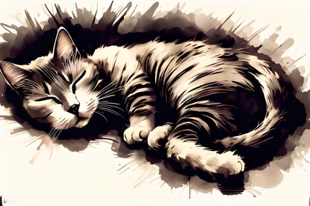 ink_style ,  cat sleeping <lora:InkStyle:1>