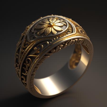 masterpiece, best quality, octane render, hdr,
no humans, simple background, black background, grey background, depth of field, gradient background,
(ring), silver, intricate detail, (small gold leaf) in ring, 
<lora:ElderRing:1>