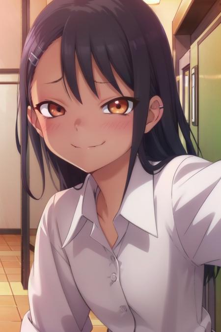 <lora:nagatorosd-000015:0.6>
a girl nagatoro hayase standing in a japanese school hallway, she is wearing a collared white shirt, hair clip,
she has a smug expression and a smirk on her face, her mouth is closed, her face is hyper detailed, amber eye color
draw it in the style of Don't Toy with Me, Miss Nagatoro,
The soft lighting and detailed surroundings create an immersive environment where imagination runs wild
hyper-detailed,hyper-detailed face, high quality visuals, dim Lighting, sharply focused, octane render, 8k UHD