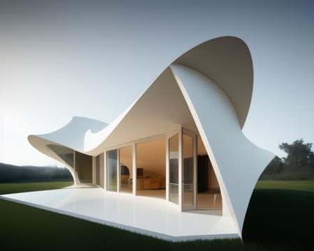 <lora:Psychedelic Rooms - [Trigger Words are Topnotch Artstyle] - LoRA:0.5> Topnotch Artstyle  house designed by Calatrava
