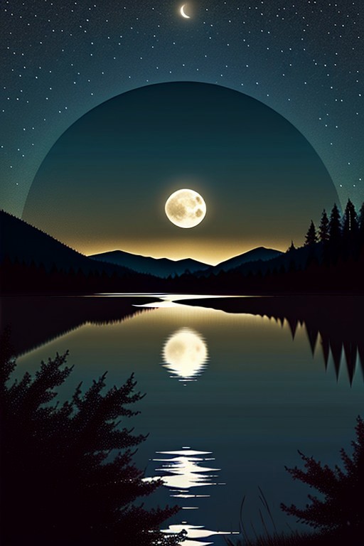 A captivating night scene illustration featuring a beautiful scene of the great out doors in the pacific northwest..   There are great mountains, pine forests, and rivers and some log cabions. It is an outdoorsman's dream.  This enchanting artwork captures a serene and peaceful night, where the moon is just starting to rise over the beautiful landscape  of The Pacific Northwest, creating a cinematic experience., illustration, cinematic
<lora:DonM3t3rn1tyXL-v1.1:0.7>, DonM3t3rn1tyXL,
OverallDetailXL  <lora:MJ52:0.3>  <lora:SDXLFaeTastic2400:0.4>  <lora:EpicF4nta5yXL:0.7>