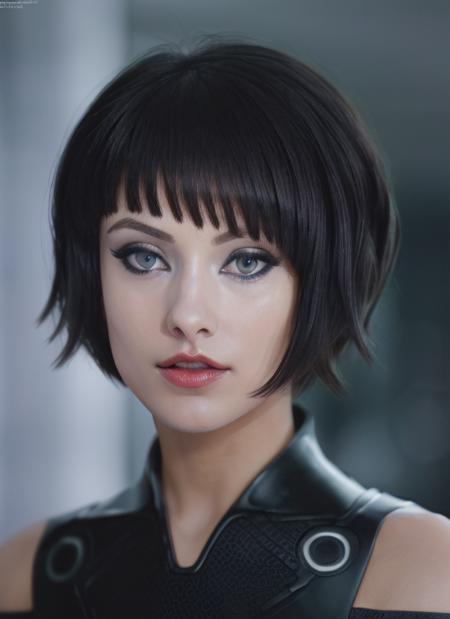 photo of extremely sexy (<lora:Quorra:1>), a woman q1, closeup portrait upsweep updo, (masterpiece:1.5) (photorealistic:1.1) (bokeh) (best quality) (detailed skin texture pores hairs:1.1) (intricate) (8k) (HDR) (wallpaper) (cinematic lighting) (sharp focus), (eyeliner), (painted lips:1.2),