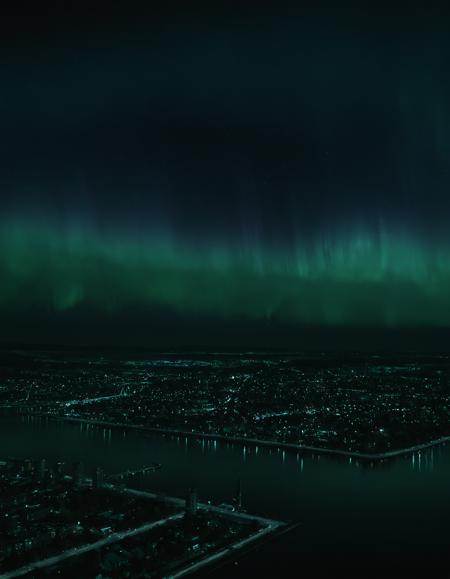 <lora:Aurora-1:1>,aurora-1,aurora,sky,city,, prompt .,closeup, at night, dark theme, darken, cinematic,,