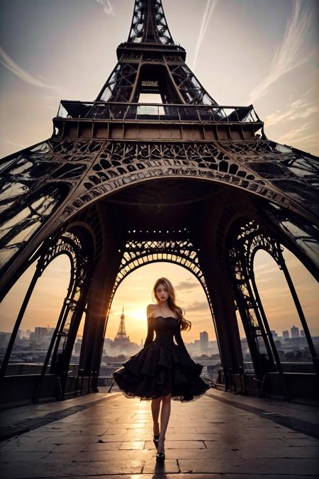 (best quality),((masterpiece)),(highres), (extremely detailed 8K wallpaper),(panorama:1.5)outdoors (imid shot:0.95),(imid shot,macro shot:1.25), Eiffel Tower
((((dramatic))), (((gritty))), (((intense))) film poster featuring a young woman as the central characterA shot with tensionVisual impact,giving the poster a dynamic and visually striking appearance,
She stands confidently in the center of the poster, wearing a stylish and edgy outfit, with a determined expression on her face,   The background is dark and gritty, with a sense of danger and intensity, The text is bold and attention-grabbing, with a catchy tagline that adds to the overall feeling of drama and excitement
1girlA woman is sitting gracefully next to the base of the Eiffel Tower, her fingers dancing across the keys of a grand pianoShe is positioned with perfect posture, sitting up straight on a cushioned bench, with her feet resting confidently on the pedalspiano
As she plays, the sound of the piano resonates in the open space, carrying across the bustling city of ParisPassersby pause to listen, mesmerized by the beautiful music filling the air
The dress gives her figure an hourglass shape and flows elegantly to the ground, (blonde hair:1.1)
shadows, darkness, rays of light, reflections, mist, smoke, halos, flickering, contrast, layered colors
Mafia Stylelow-key, high-profile, trendy, traditional, classic, violent, luxurious, elegant, mysterious, majestic
The Godfather's Imagehandsome, charming, charismatic, ruthless, commanding, tall, strong, mysterious, wise, full of stories
Italian Mafia Stylefashionable, classic, luxurious, delicate, traditional, romantic, shrewd, wise, pitiless, full of emotions
Mafia Film Light and Shadow Styledark, gray, black and white, vivid colors, contrast, reflections, shaky camera
The scene is framed by the iconic Eiffel Tower in the background, which stands tall and proud, its iron beams reaching up to the skyThe lighting is soft and warm, casting a golden glow over the woman and the piano, while the tower is softly illuminated in the background