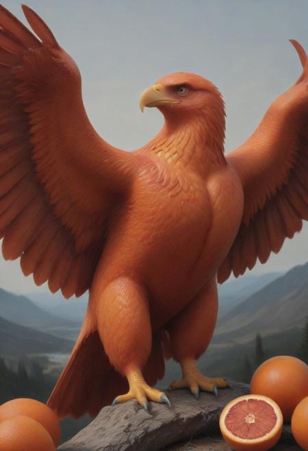 masterpiece, good quality, highly detailed, very aesthetic, highres, blood orange style, majestic eagle