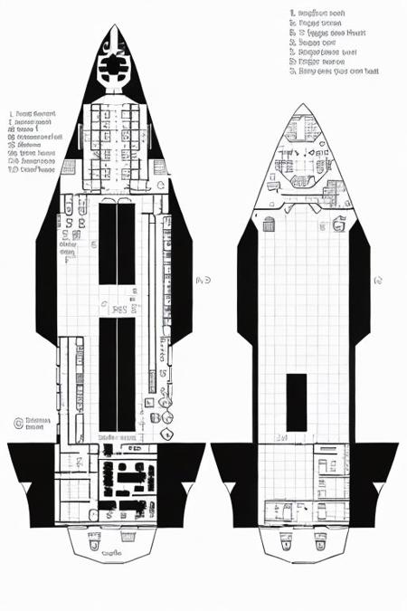 deckplan for a streamlined starship