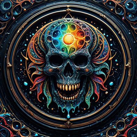 Finely detailed vector illustration, cosmic horror, ultra realistic quality, circle symbol, dark background, hyperdetailed, intricately detailed,  triadic colors,  fantastical,intricate detail,splash screen,complementary colors, fantasy concept art, 8k resolution, masterpiece, oil on porcelain, thick strokes, running drops,