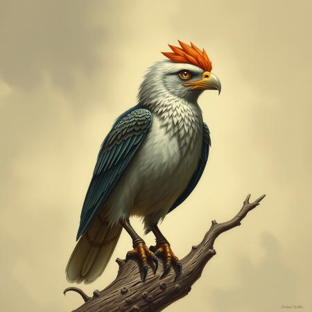 a bird with human armas