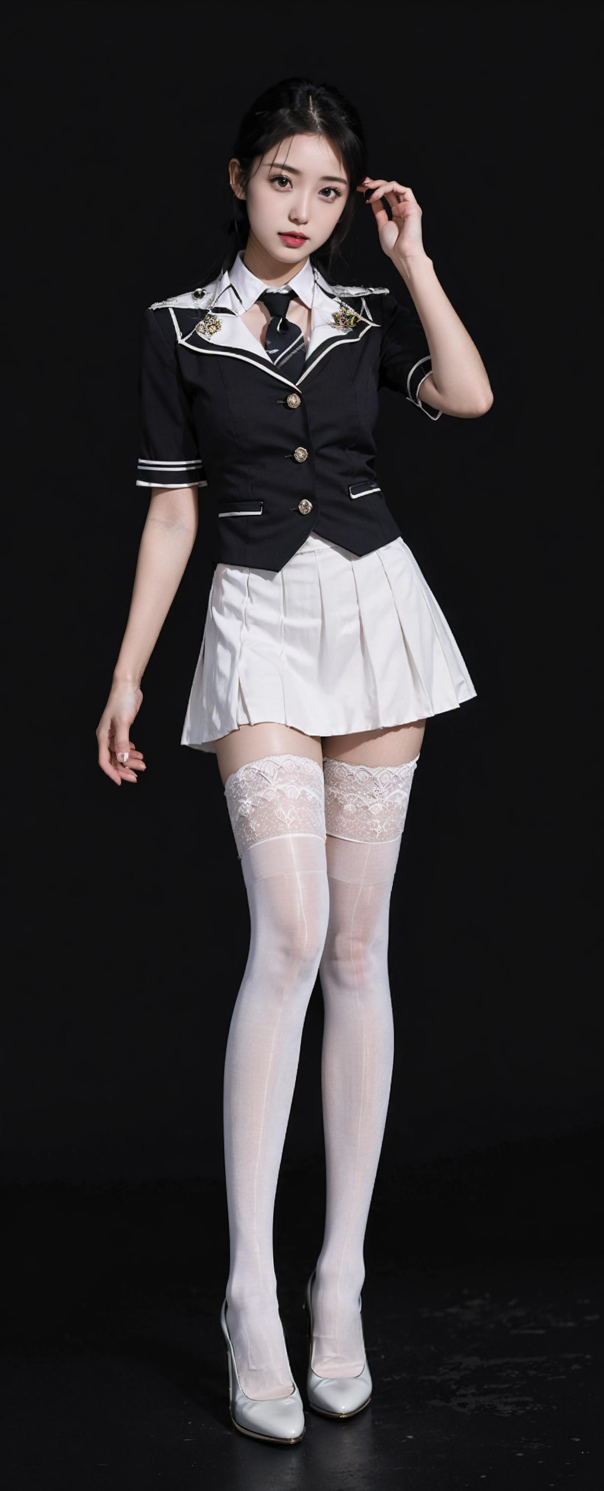 tutu's HiSilk(8D White Glossy Over-the-Knee Socks)/ 图图的嗨丝（8D白色油亮长筒袜）/チュチュのハイシー（8D白色のオイル光沢長い膝上靴下） image by tututututuz