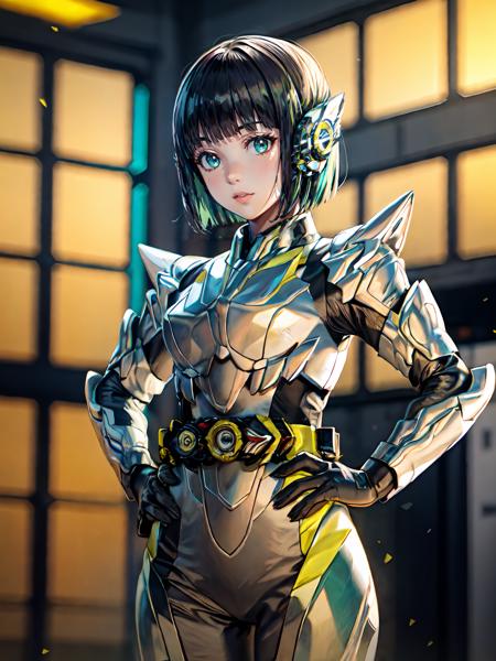 MetalCluster bodysuit, shoulder armor,gloves,belt, rider belt,helmet,