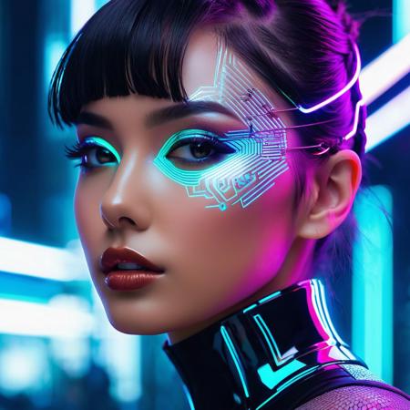 In a neon-lit metropolis of the future, where the lines between humanity and technology blur, envision the meticulous process of stable diffusion that transforms an ordinary girl into a stunning cyberpunk masterpiece. The diffusion process involves seamlessly integrating advanced cybernetic enhancements with organic elements, resulting in a harmonious synthesis of human and machine. Imagine the intricate details of this transformation, from the glowing circuitry that delicately weaves through her skin to the cybernetic eyes that shimmer with an otherworldly brilliance. Envision the vibrant interplay of neon colors, holographic tattoos, and augmented reality overlays that adorn her body, creating a mesmerizing tapestry of futuristic aesthetics. Capture the essence of her enhanced abilities, whether it's enhanced agility, neural connectivity, or cybernetic interfaces that empower her in the cyberpunk world. Explore the fusion of elegance and technology, and bring forth the image of a cyberpunk girl who not only navigates the urban dystopia with grace but also exudes a captivating allure that transcends the boundaries of the digital and organic realms.