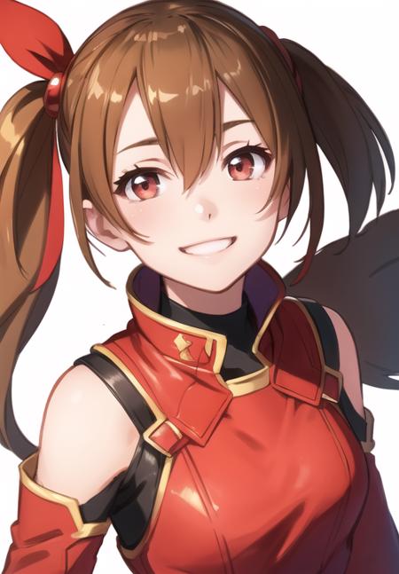 (Photo:1.3), highdetail, <lora:Silica_SAO:0.8>, Silica_ALO, solo, smile, portrait, red dress, (acclaimed, alluring, captivating, exciting, gorgeous, striking:1.3), beautiful, (highly detailed, high quality:1.3)