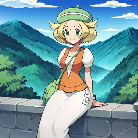 bianca \(pokemon\) blonde hair green eyes short hair