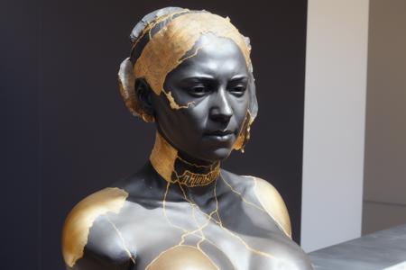 a statue of a beautiful woman by KintsugiBust and Tim Okamura <lora:KintsugiBust:0.9>