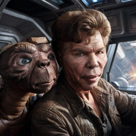 bogdanoff_bros , ET, in millennium falcon <lora:podracing_10:0.6>  <lora:ET_v1.4:0.75>