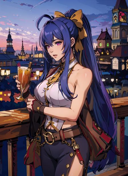 <lora:mai:0.8> mai, outdoors, city, castle, depth of field,    <lora:Arcane Style:0.4> <lora:Genshin Impact:0.5>, best quality, masterpiece, absurdres,, woman, adult, aged up, older