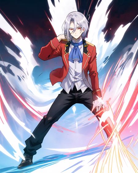 Sein short hair, solo, 1boy, (red school uniform:1.1), red jacket, pants, male focus, long sleeves, night, wind, fighting, special effect, red eyes
<lora:wataoshi_EP01to10-loha-bundle-30000:1:1>, <lora:kohakuV5_rev2:0.5>, <lora:kohaku-v3-rev2:0.3>, <lora:Pastel-Mix:0.4>