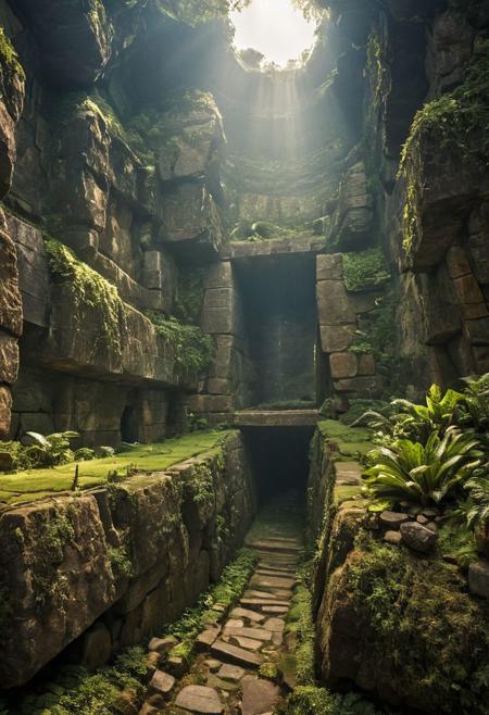 (Ancient megalithic civilization, Azka Lines, on Easter Island:1.5), (The colonial city of the future, in the mist-filled Grand Canyon, on an unknown Earth-like planet, 2 moon on sky, Spaceship flight connects colonies, waterfulls:1.3), (Machu Picchu, a mountain settlement, incredibly spectacular:1.2), (Mario Botta:1.3), (avant-garde, future, reality, science fiction, photorealistic), (modern architecture:1.2), White limestone with black granite, fountain, waterfall, landmark, square, path, narrow street,
(Large Files, Ultra Realistic, 8K, 16k, FHD, HD, VFX, Perfect, Photography, composition, Architecture Sales Photography, Architecture Competition, Ultra High Resolution, Cinematography, High Resolution Image:1.1), (dramatic lighting, direct sunlight, ray tracing, clear shadow:1.2),  (real landscape:1.1), (blurred background:1.0), (urban background, more_details) ,
great lighting, clear, extremely detailed, tunnel