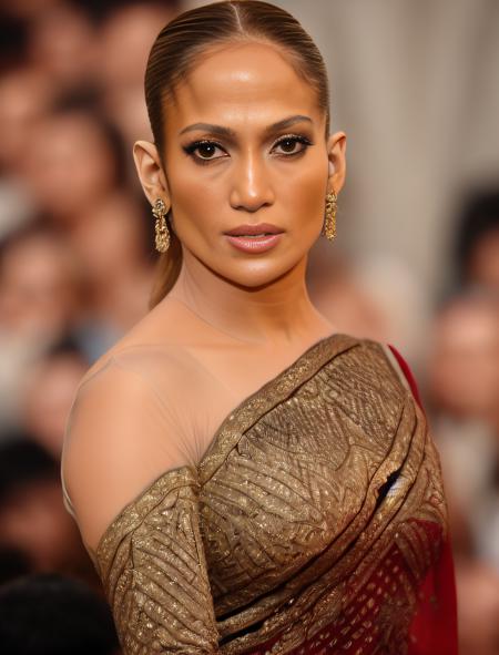 JenniferLopez,<lora:JenniferLopezSD1.5:1>wearing saree