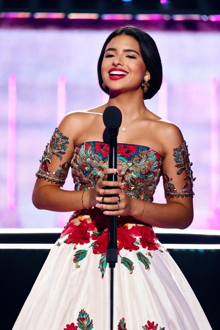 <lora:Angela_Aguilar:0.8>, <lora:ä¸ç©è°èä¸¨æé¨ä¿®å¤2.0_V2.0:0.6>, Raw photo of Angela Aguilar wearing a Mariachi outfit singing at a concert in an outdoor stage at night, perfect hands, delicate hands, sharp focus on subject, happy, Shot with a Nikon F3 and a 35mm f/2 lens, using Kodak Portra 400 film stock