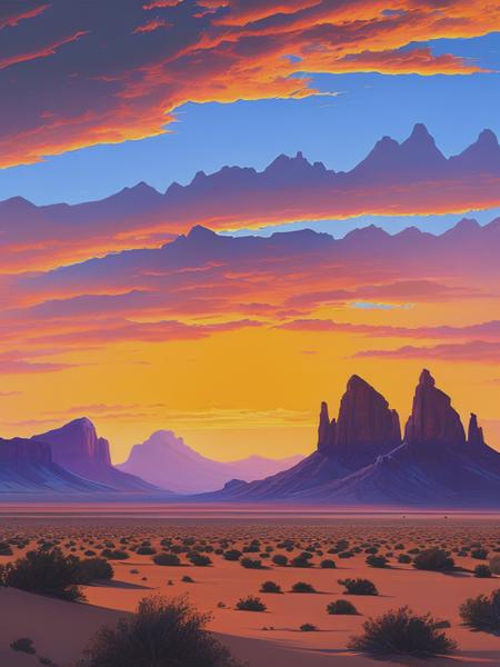 <lyco:NoahBradley:1.0> minimalistic Southwest desert by Noah Bradley