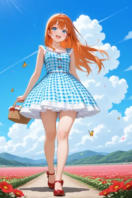 Gingham check dress illustrious