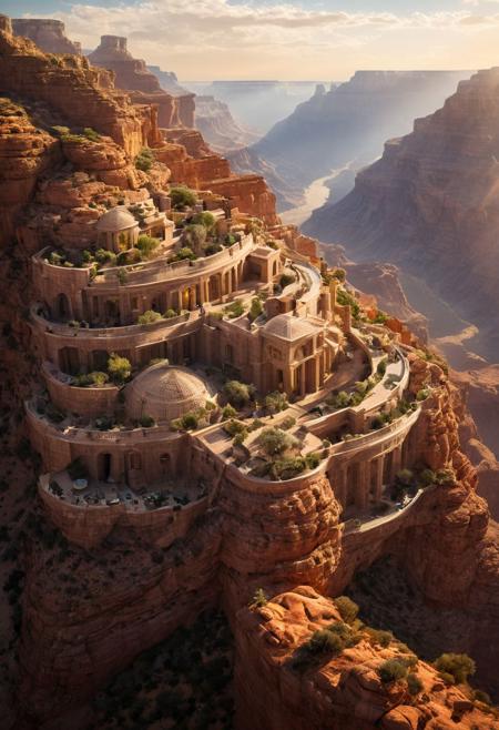 (The colonial city of the future, in the mist-filled Grand Canyon, on an unknown Earth-like planet, 2 moon on sky, Spaceship flight connects colonies:1.3), (Richard Meier:1.2), (Mario Botta:1.3), (avant-garde, future, reality, science fiction, photorealistic), (modern architecture:1.2), 
(Large Files, Ultra Realistic, 8K, 16k, FHD, HD, VFX, Perfect, Photography, composition, Architecture Sales Photography, Architecture Competition, Ultra High Resolution, Cinematography, High Resolution Image:1.1), (dramatic lighting, direct sunlight, ray tracing, clear shadow:1.2),  (real landscape:1.1), (blurred background:1.0), (urban background, more_details) ,
ac_neg1, great lighting, clear, hillscastel, stacked