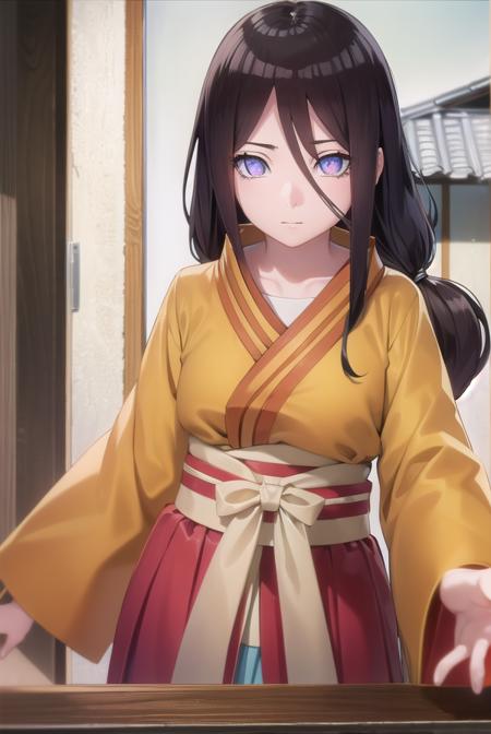 hanabihyuuga, <lora:hanabi hyuuga-lora-nochekaiser:1>,
hanabi hyuuga, long hair, black hair, hair between eyes, white eyes, no pupils,
BREAK skirt, long sleeves, japanese clothes, kimono, sandals, hakama, orange kimono, red hakama,
BREAK outdoors, shrine,
BREAK looking at viewer, (cowboy shot:1.5),
BREAK <lyco:GoodHands-beta2:1>, (masterpiece:1.2), best quality, high resolution, unity 8k wallpaper, (illustration:0.8), (beautiful detailed eyes:1.6), extremely detailed face, perfect lighting, extremely detailed CG, (perfect hands, perfect anatomy),