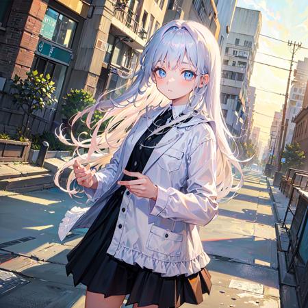 (masterpiece,best quality,ultra-detailed:1.6),illustration,
(solo,1girl,beautiful detailed eyes:1.2),
city,street,