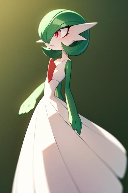 masterpiece, best_quality, 1girl, solo, gardevoir, white dress, green hair<lora:gardevoir_v1:0.8>