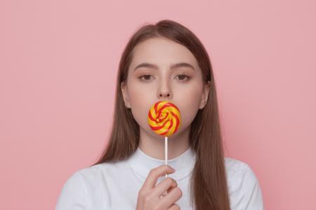 <lora:add-detail-xl:2.0> (album cover:1.3), minimalistic, (aesthetic:1.2), a girl sucking a lollipop,