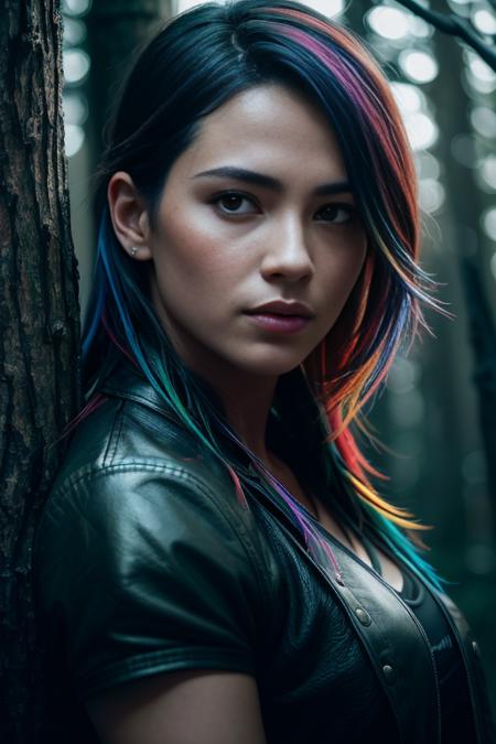 (((colorful bird sitting on a branch, dark mysterious forest, dramatic lighting, dark photo, night))),, best quality, ultra high res, (photorealistic:1.4),, high resolution, detailed, raw photo, sharp re, by lee jeffries nikon d850 film stock photograph 4 kodak portra 400 camera f1.6 lens rich colors hyper realistic lifelike texture dramatic lighting unrealengine trending on artstation cinestill 800,, photorealistic, photo, masterpiece, realistic, realism, photorealism, high contrast, photorealistic digital art trending on Artstation 8k HD high definition detailed realistic, detailed, skin texture, hyper detailed, realistic skin texture, armature