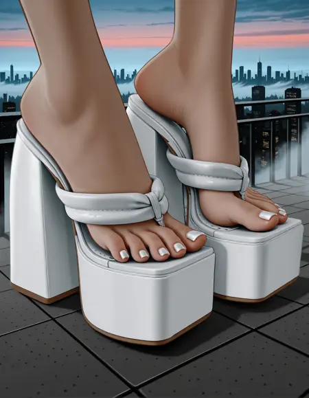 PLT Chunky Thong Heels
